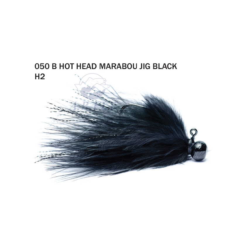 Hot Head Marabou Jig H2 - BLACK (Noir) - RAINY'S