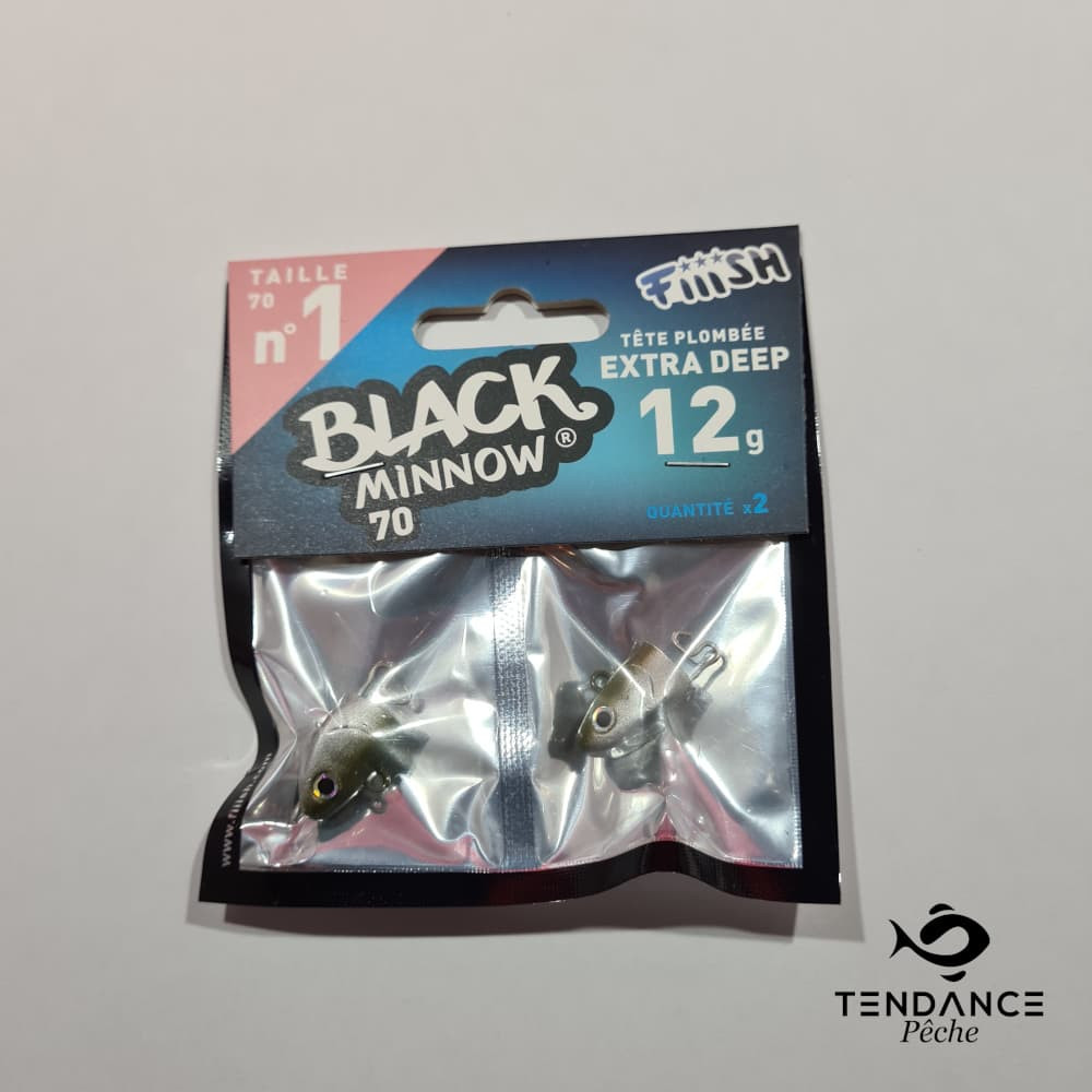 Têtes plombées taille 1 Black Minnow - FIIISH - 12 gr