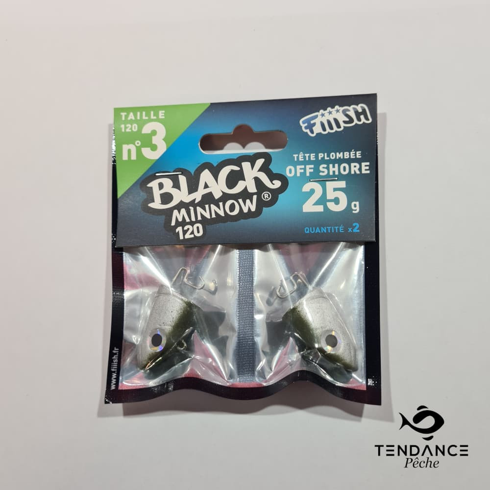 Têtes Plombées Taille 3 Black Minnow - Fiiish - 25 Gr