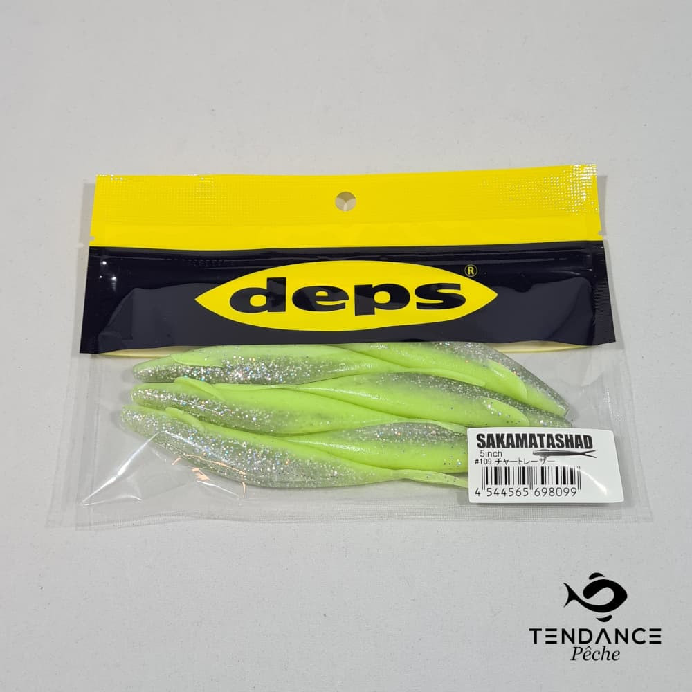 Sakamata Shad 5" - Deps - Chartreuse Lazer 