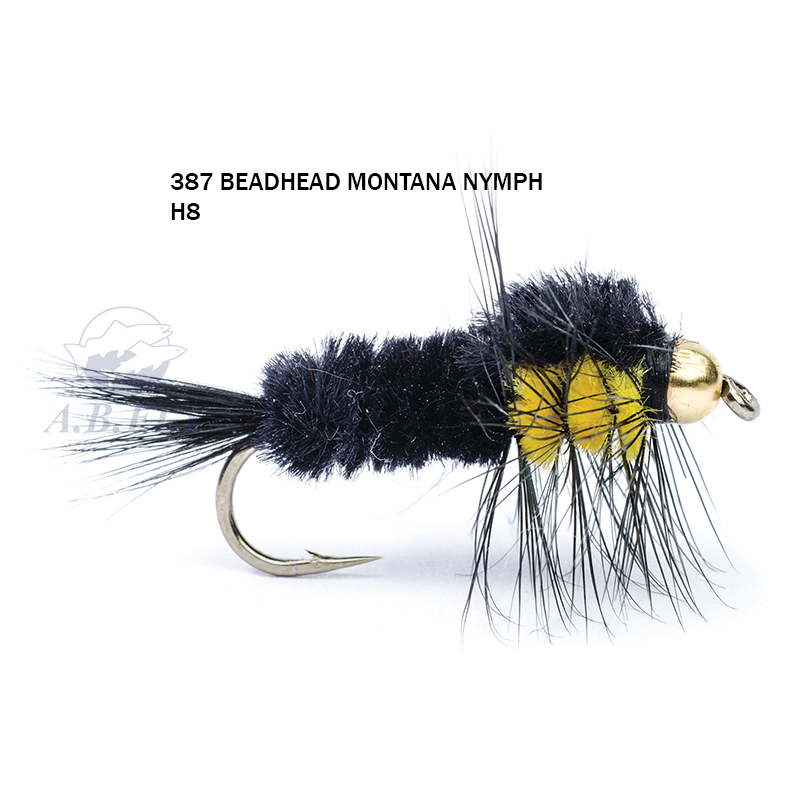 Beadhead Montana Nymph H12 - BLACK/YELLOW (Noir/Jaune) - RAINY'S