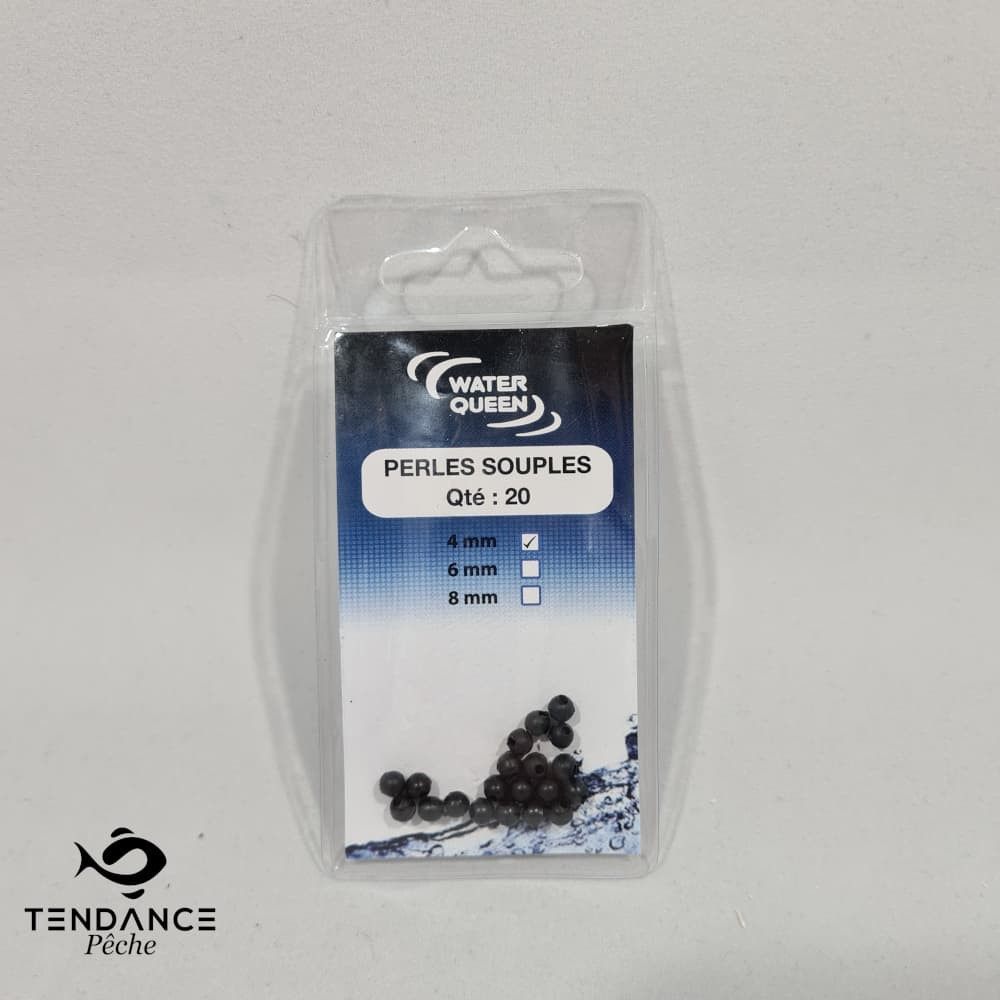 Perles caoutchouc  souple 4mm - Water Queen