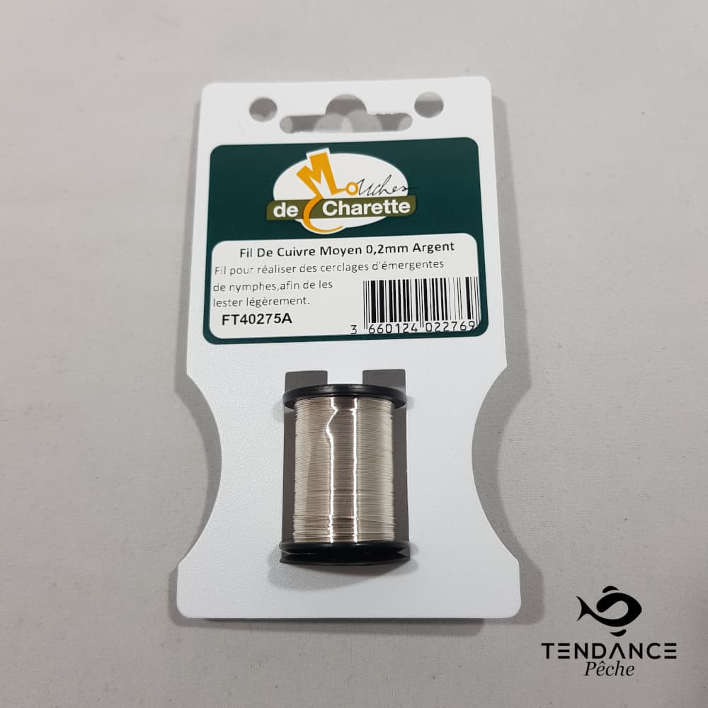 Fil de cuivre 0.2 mm - MOUCHES DE CHARETTE - Argent 
