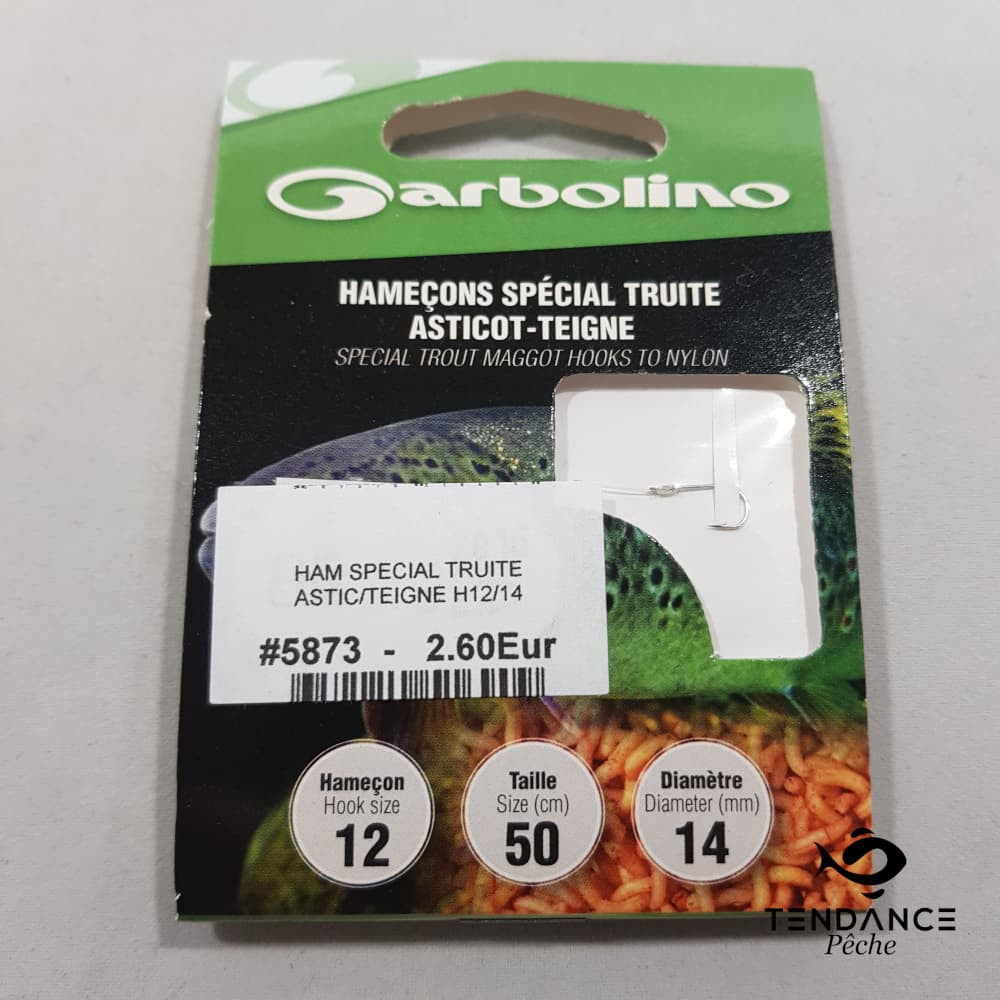 Hameçon spécial truite asticot/teigne - GARBOLINO - H12/D14