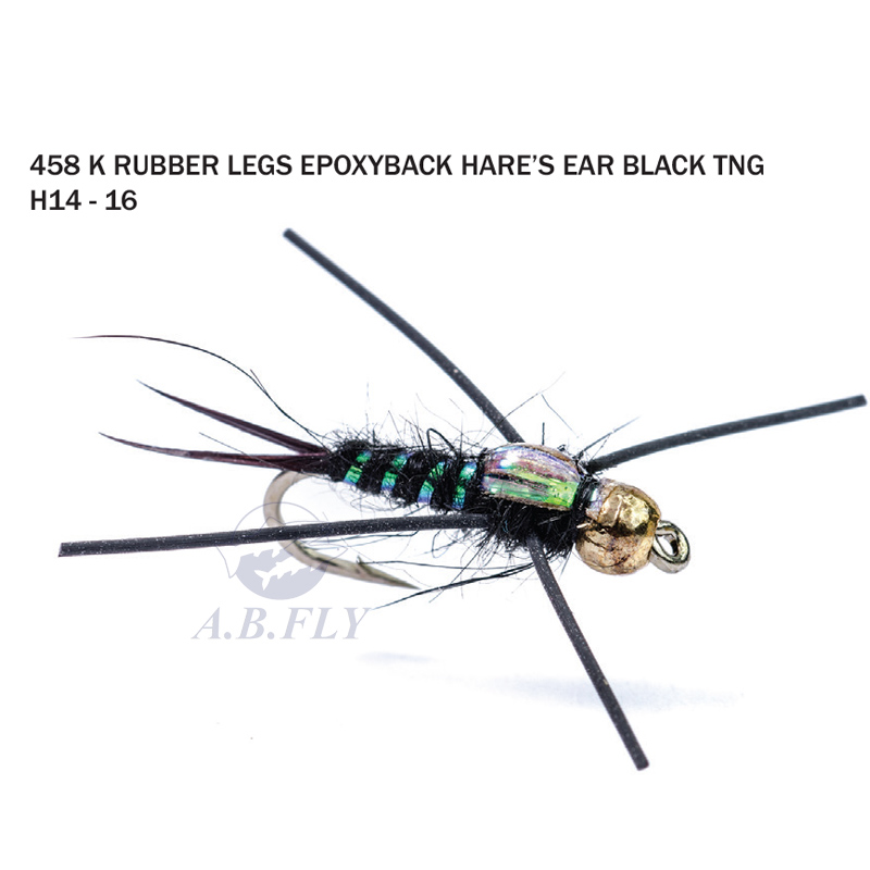 Rubber Legs Epoxyback Hare's Ear TNG H14 - BLACK (Noir) - RAINY'S