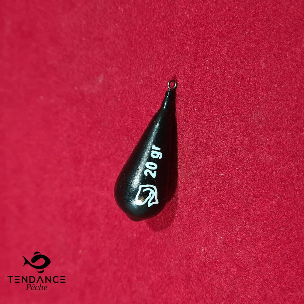Plomb poire plastique noir, à l'unité (gr au choix) - 20 grammes