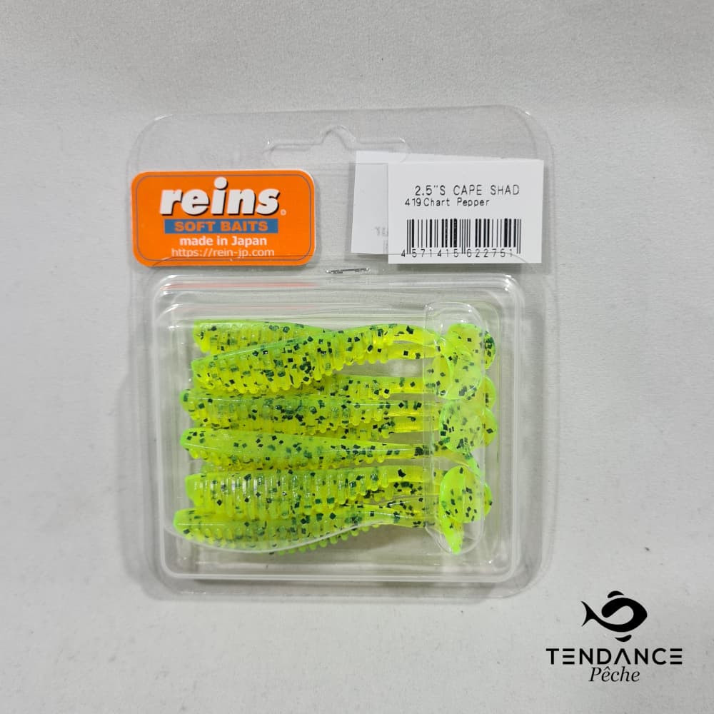 S Cape Shad 2.5" - Reins - Chartreuse Pepper