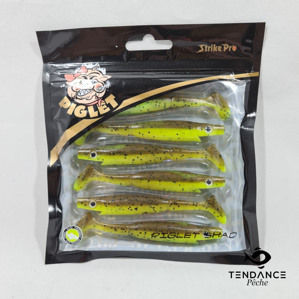 Piglet shad - STRIKE PRO - Brown Chartreuse Flake 