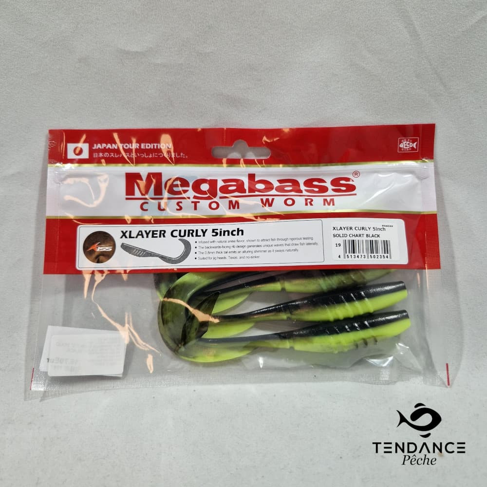 X Layer Curly - Megabass - Solid Chart Black 