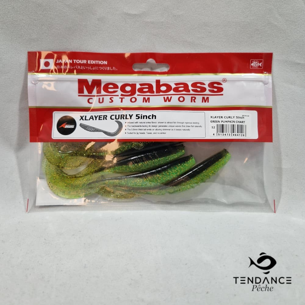 X Layer Curly - Megabass - Green Pumpkin Chartreuse 