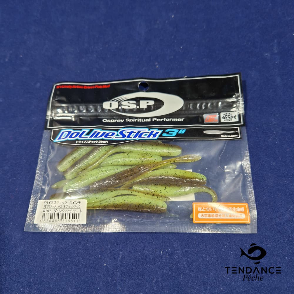 Dolive Stick 3" - Osp - Green Pumpkin Chartreuse 