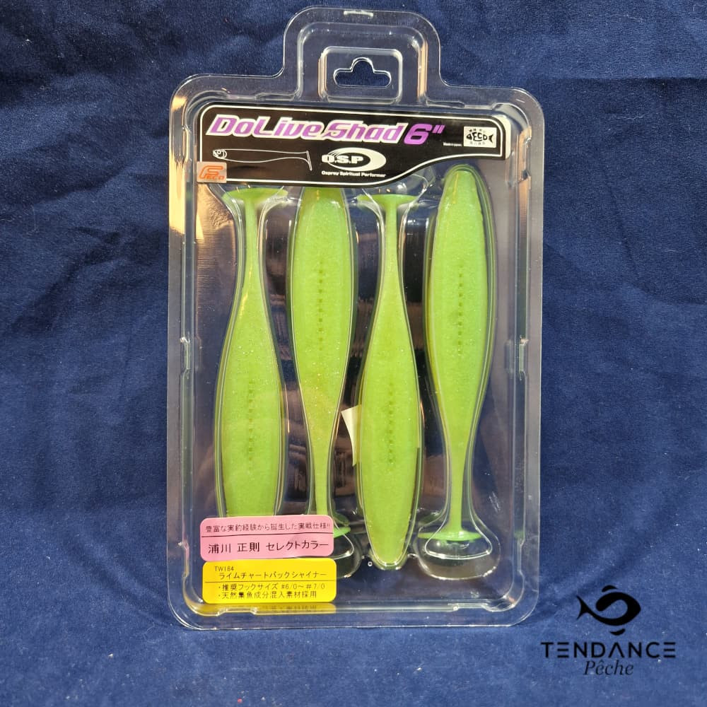 Dolive Shad 6" - Osp - Lime Chart Back Shiner