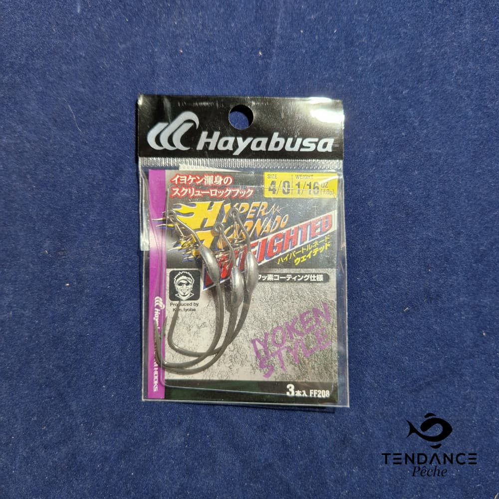 hameçon texan  hyper tornado weighted - hayabusa - 4/0 1.8gr