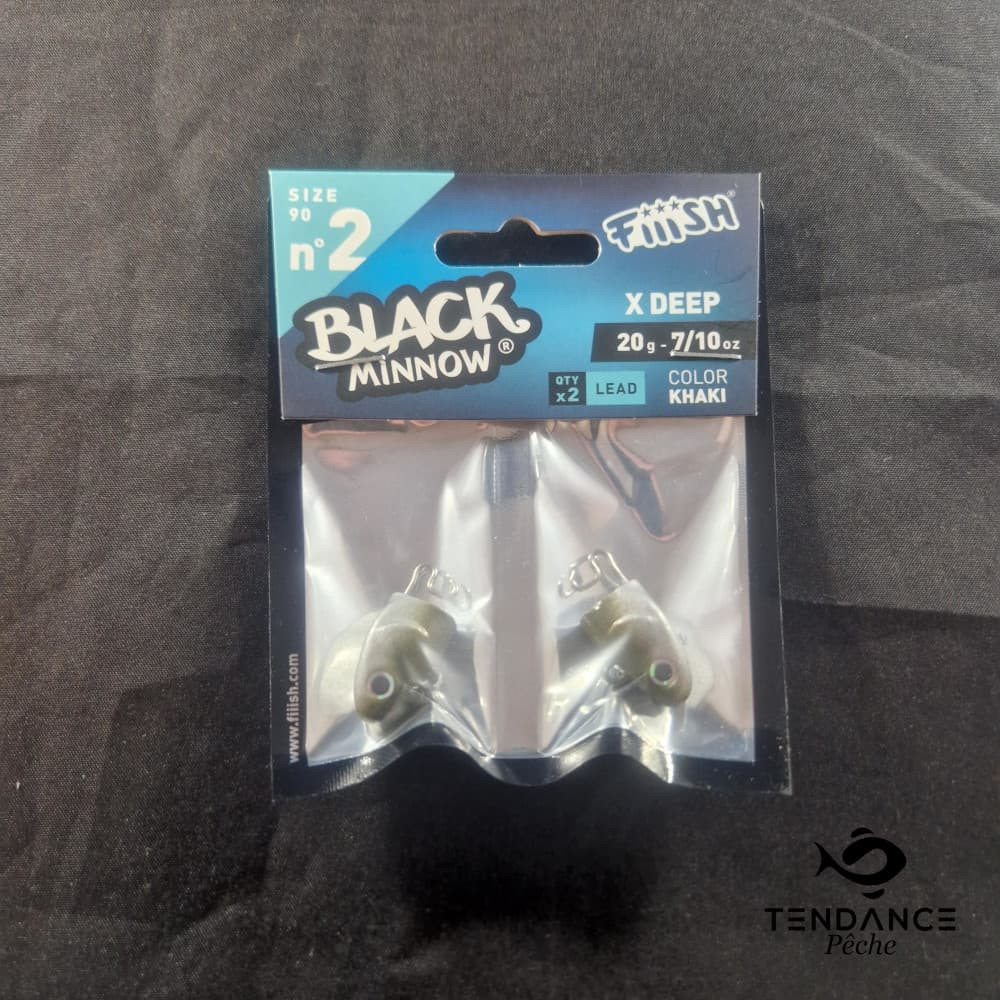 Têtes Plombées Taille 2 Black Minnow - Fiiish - 20 Grammes