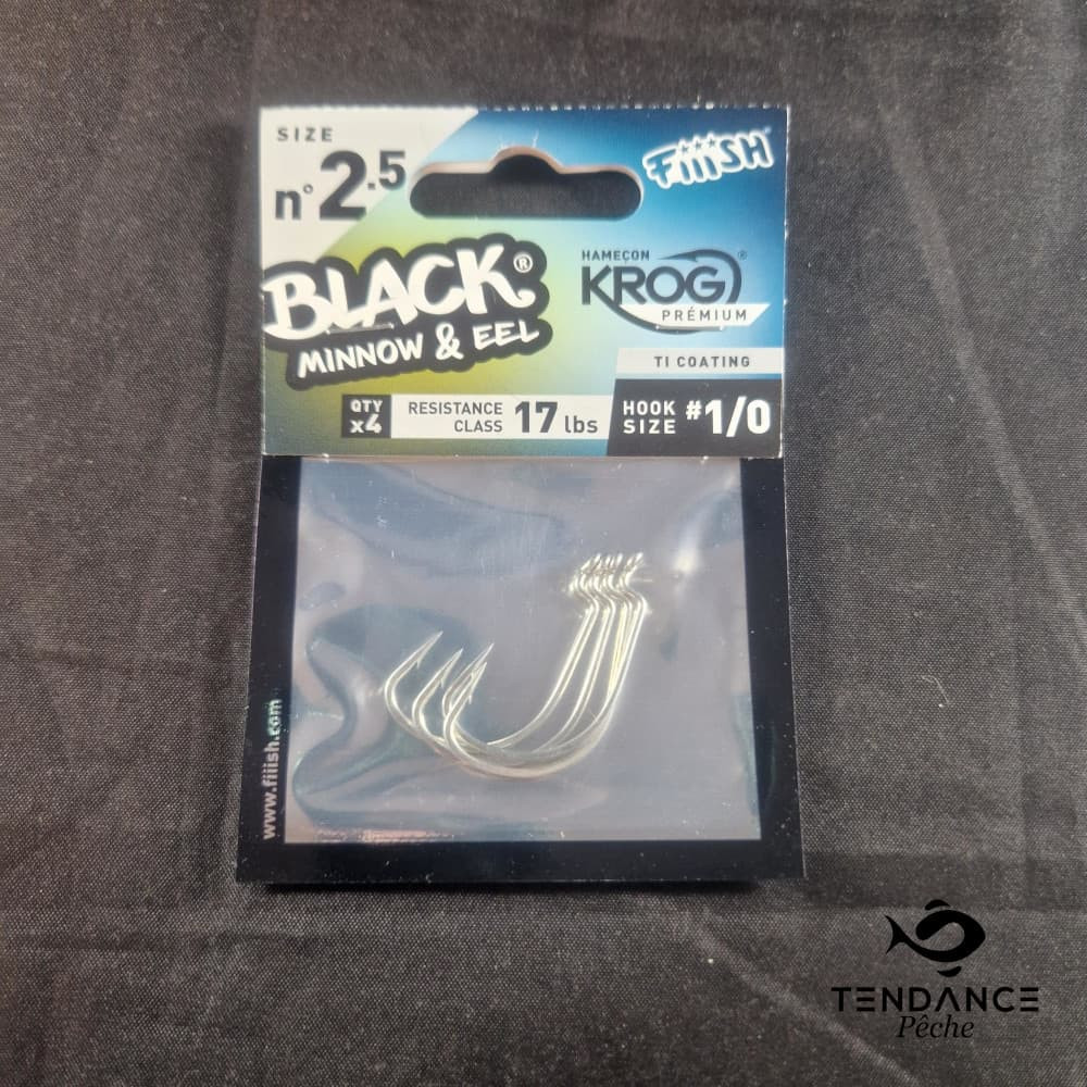 Black minnow hameçons krog prenium taille 2.5 - FIIISH
