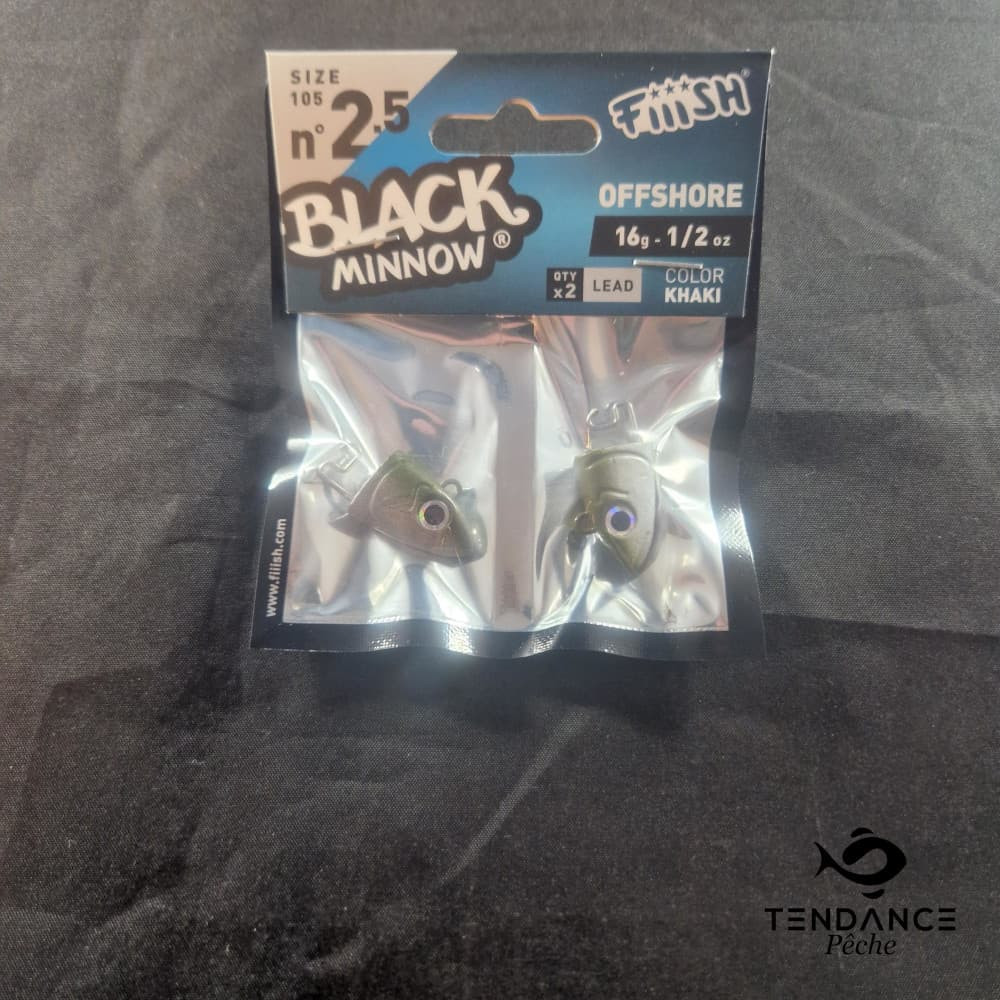 Tête Plombée Black Minnow Taille 2.5 - Fiiish - 16Gr Offshore
