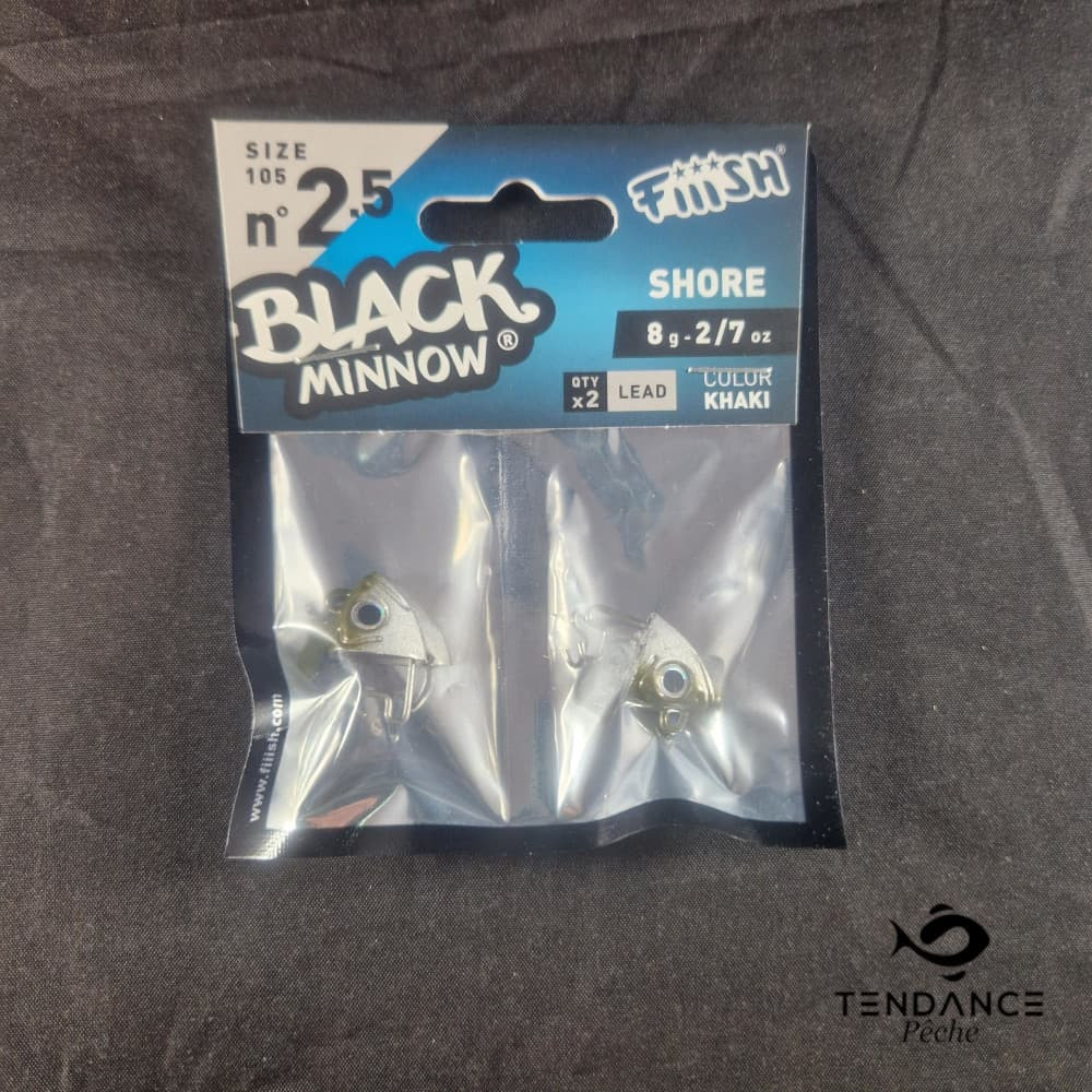 Tête plombée black minnow taille 2.5 - FIIISH - 8gr shore