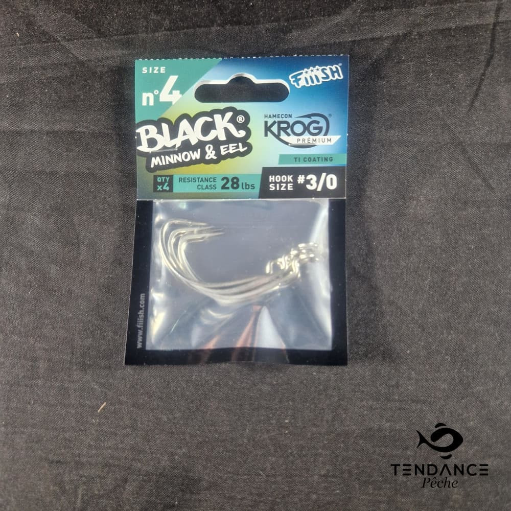Black minnow hameçons  krog prenium taille 4 - FIIISH
