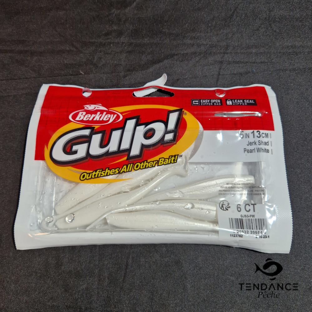 Jerk Shad 5" - Berkley Gulp - Pearl White 
