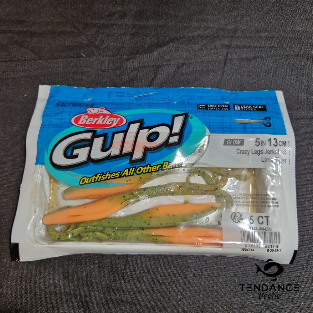 CRAZY LEGS JERKSHAD 5" - BERKLEY GULP - lime tiger