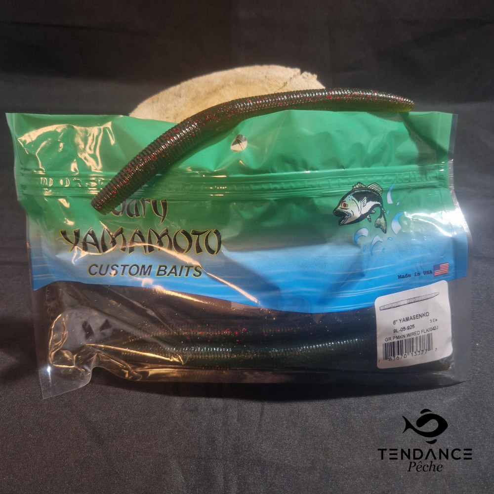 YAMASENKO 6" - GARY YAMAMOTO - GREEN PUMPKIN RED FLAKE