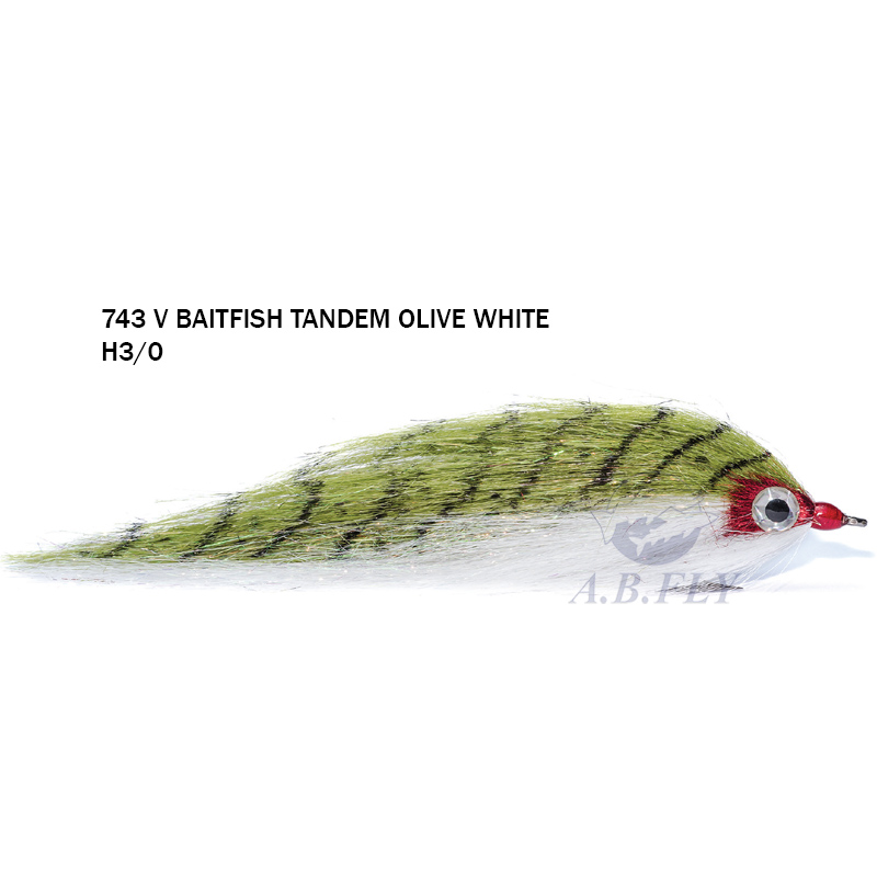 Baitfish Tandem H3/0 Gama - Olive/White (Olive/Blanc) - Rainy's