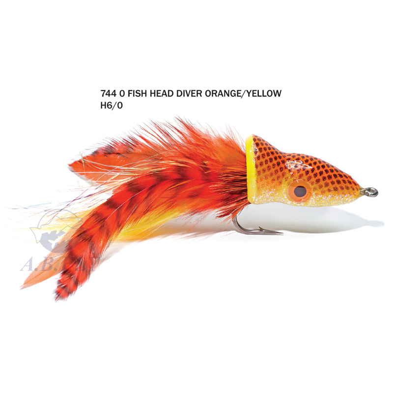 Fish-Head Diver H6/0 - ORANGE/YELLOW - RAINY'S