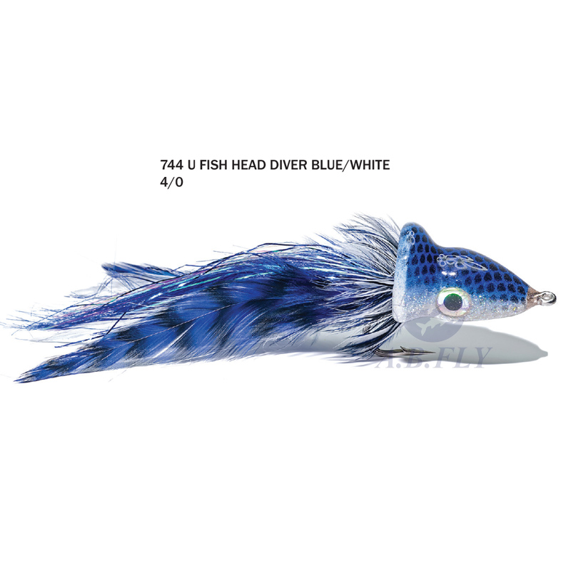 Fish-Head Diver H4/0 - BLUE/WHITE - RAINY'S