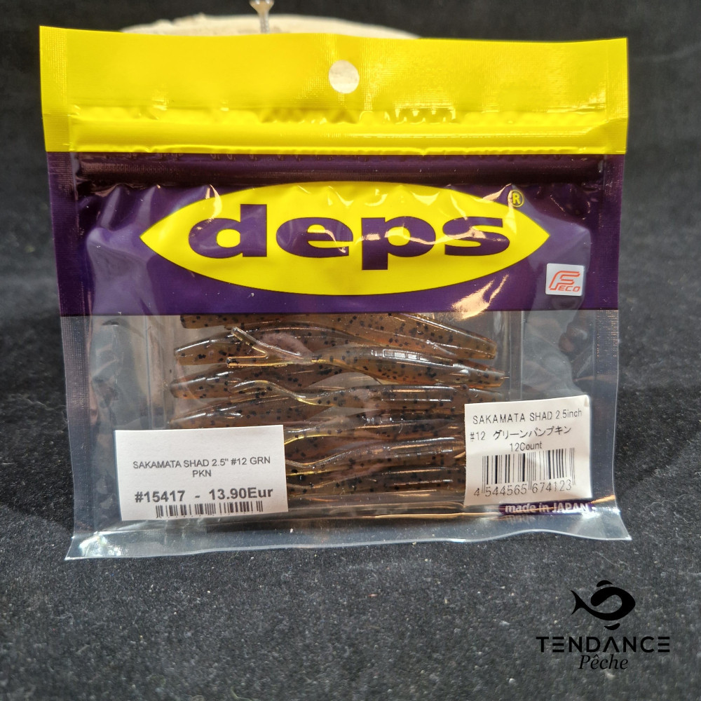 Sakamata Shad 2.5" - Deps - Green Pumpkin