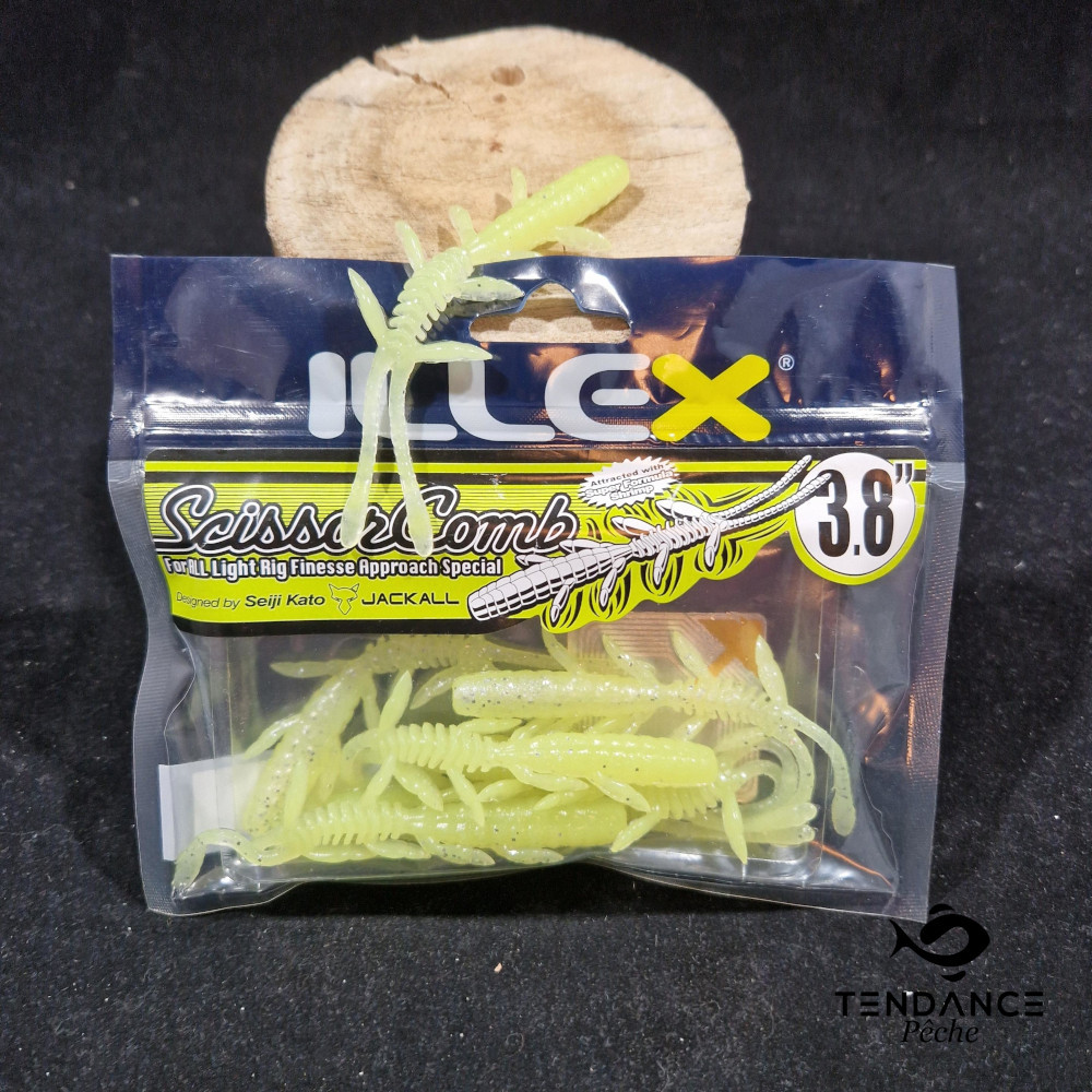 Scissor Comb 3.8" - Illex - Chartreuse Pearl / Silver 