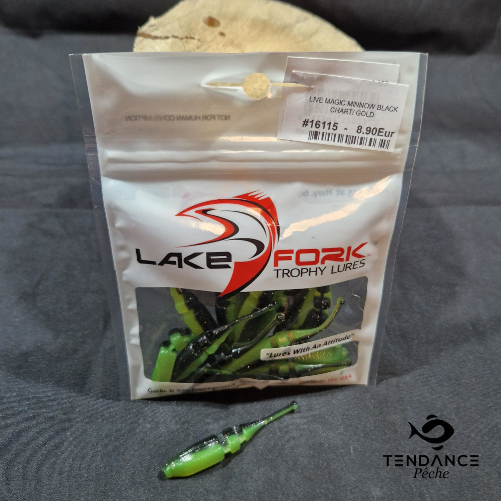 Live Magic Minnow - Lake Fork - Black Chart Gold