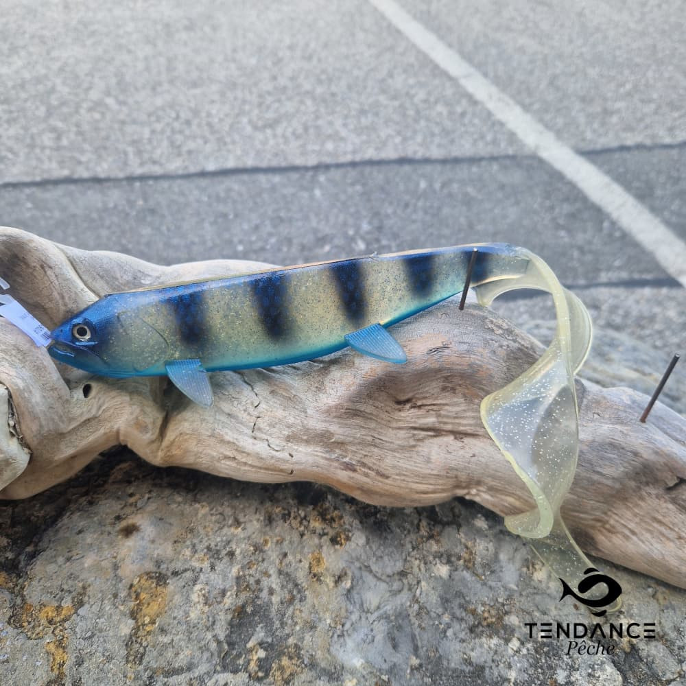 Eagle Grub 260 - Jaws Fishing - Striped Ghost Bleu 