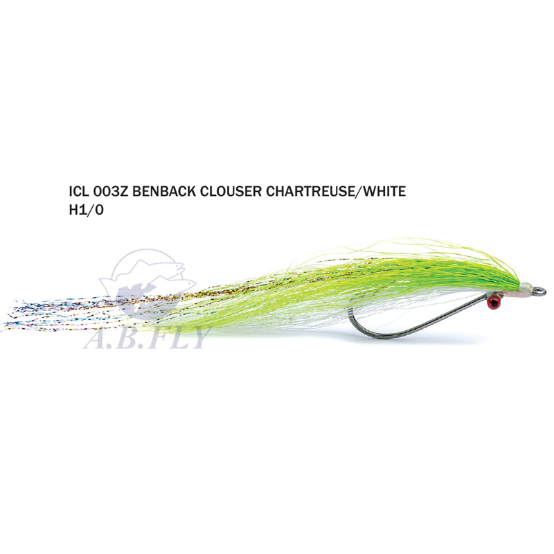 Bendback Clouser H1/0 - CHARTREUSE/WHITE - RAINY'S