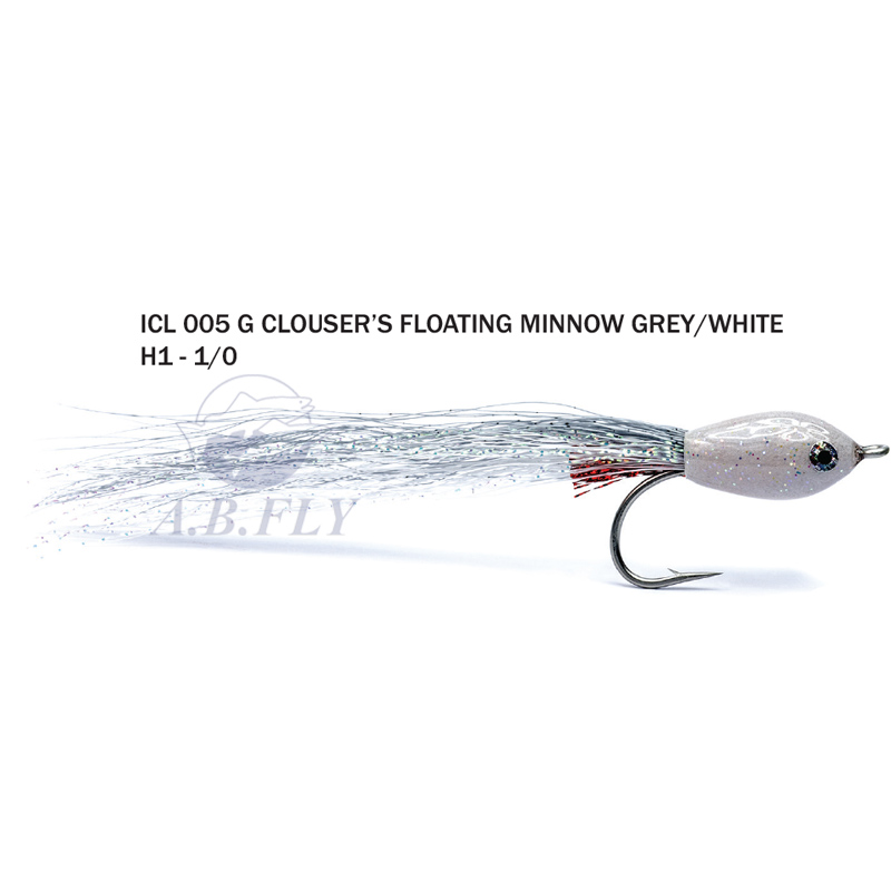 Clouser's Floating Minnow H1/0 - GREY/WHITE (Gris/Blanc) - RAINY'S