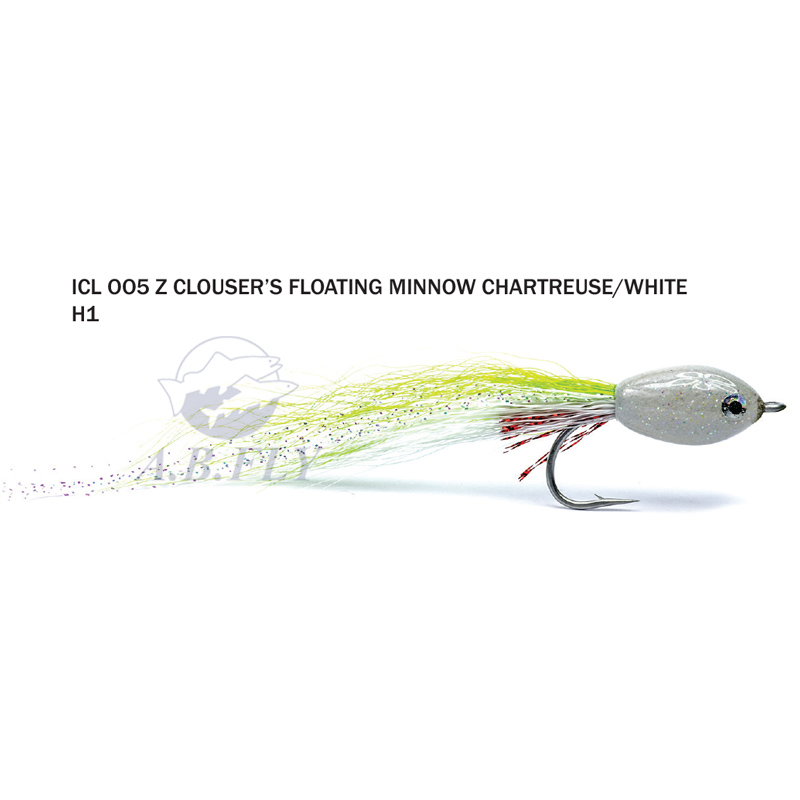 Clouser's Floating Minnow H1 - CHARTREUSE/WHITE (Chartreuse/Blanc) - RAINY'S