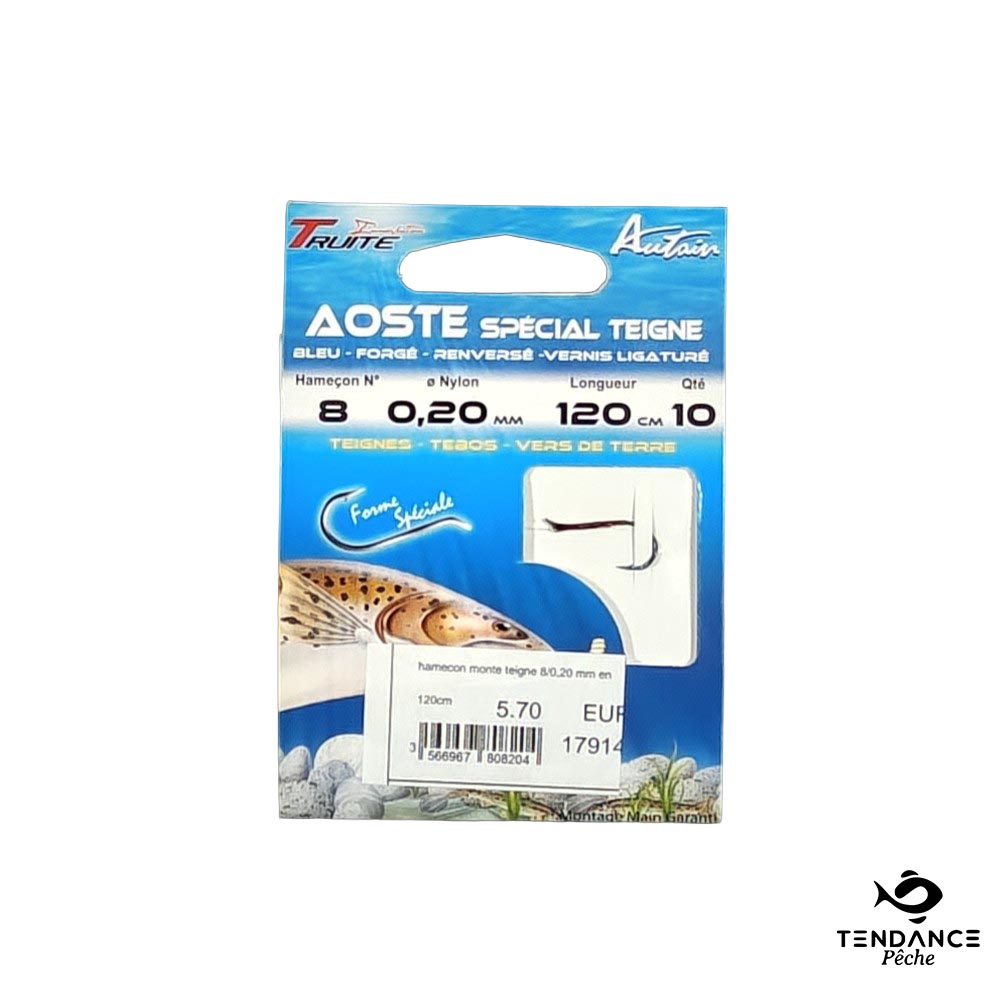 Hameçons Montés Autain – Spécial Teigne – N°8 Sur 0,20 Mm (120 Cm)