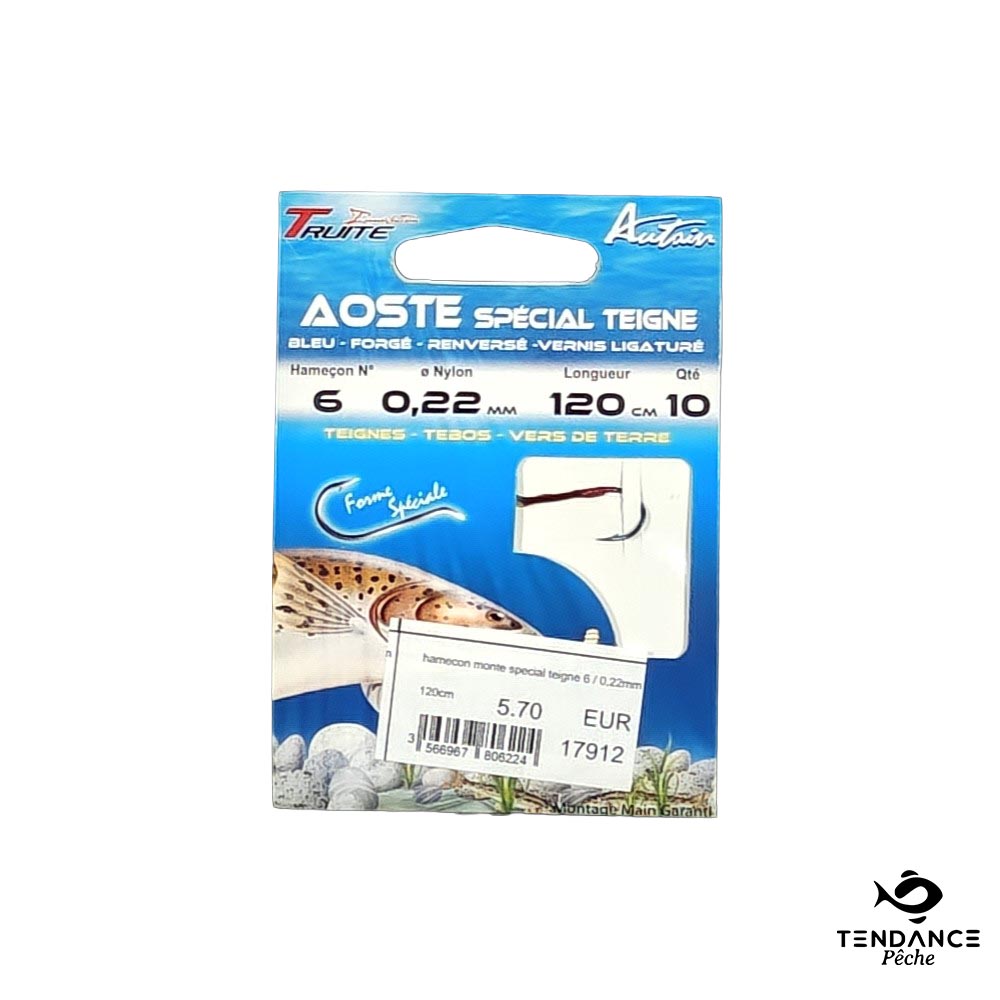 Hameçons Montés Autain – Spécial Teigne – N°6 sur 0,22 mm (120 cm)