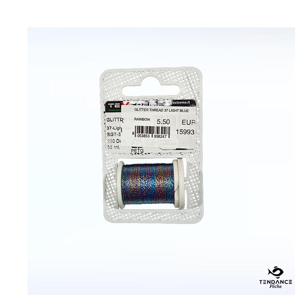 Fil De Montage Textreme Glitter Thread – Light Blue Rainbow (Bleu Clair Rainbow) - Textreme