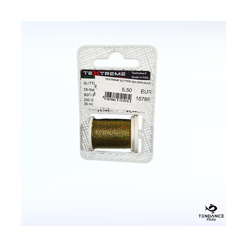 Fil De Montage Textreme Glitter Thread – Golden Olive (Olive Doré) - Textreme