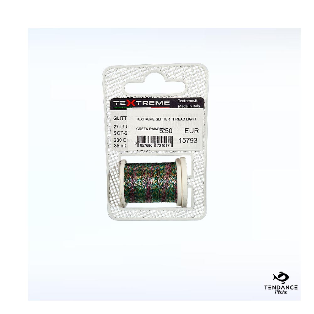 Fil De Montage Textreme Glitter Thread – Light Green Rainbow (Vert Clair Rainbow) - Textreme