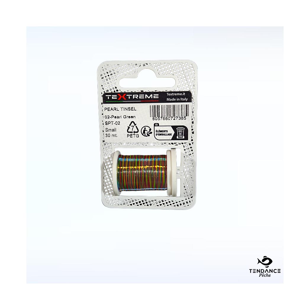 Fil De Montage Textreme Pearl Tinsel – Pearl Green (Vert Perle / Vert Nacré) - Textreme