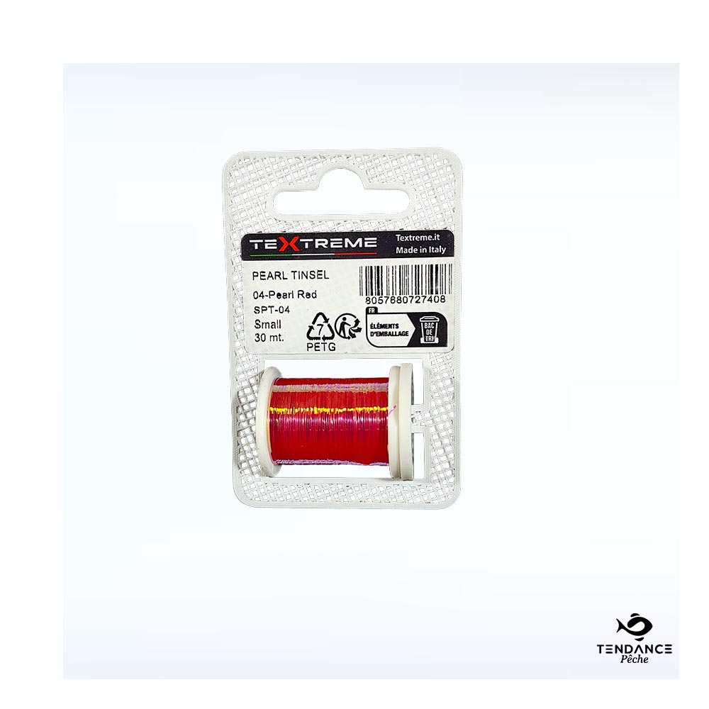 Fil de Montage Textreme Pearl Tinsel – Red (Rouge Nacré) - Textreme