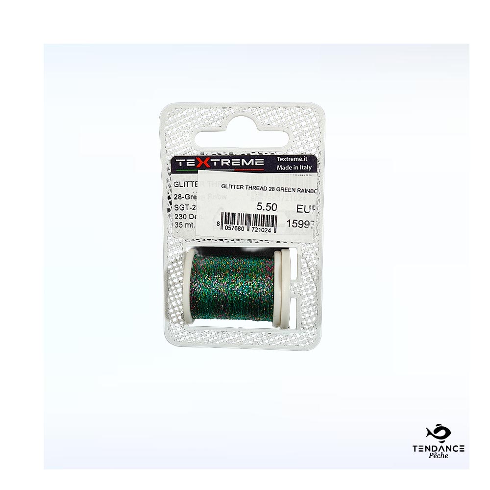 Fil De Montage Textreme Glitter Thread – Green Rainbow (Vert Arc-En-Ciel) - Textreme