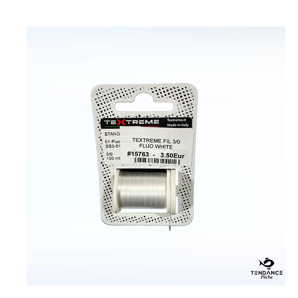 Fil De Montage Textreme 3/0 – Fluo White (Blanc Fluorescent) - Textreme