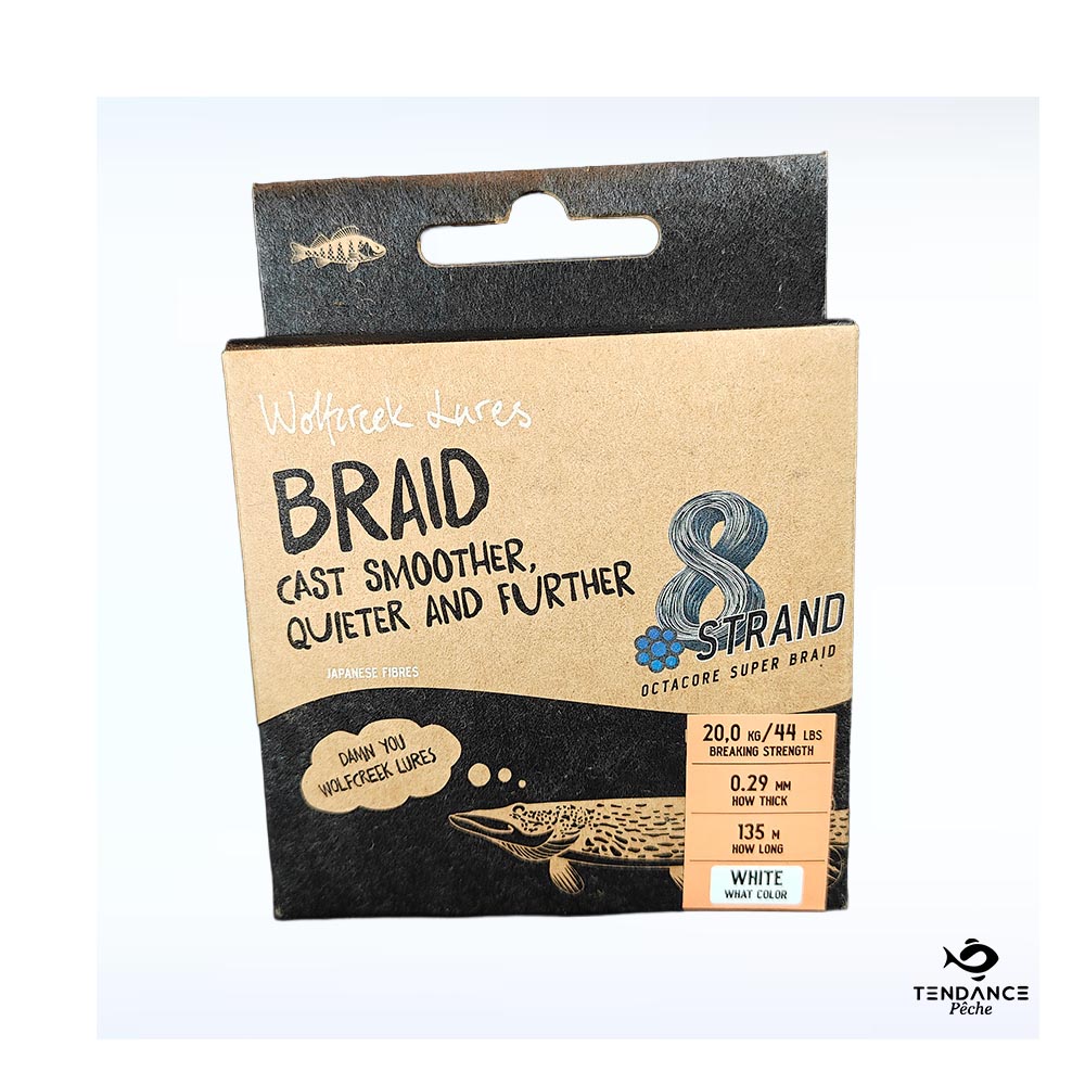 Tresse 8-Braid – 0.29mm / 135m White -  Wolfcreek Lures
