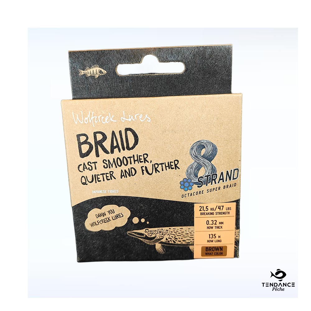 Tresse 8-Braid – 0.32mm / 135m Brown - Wolfcreek Lures
