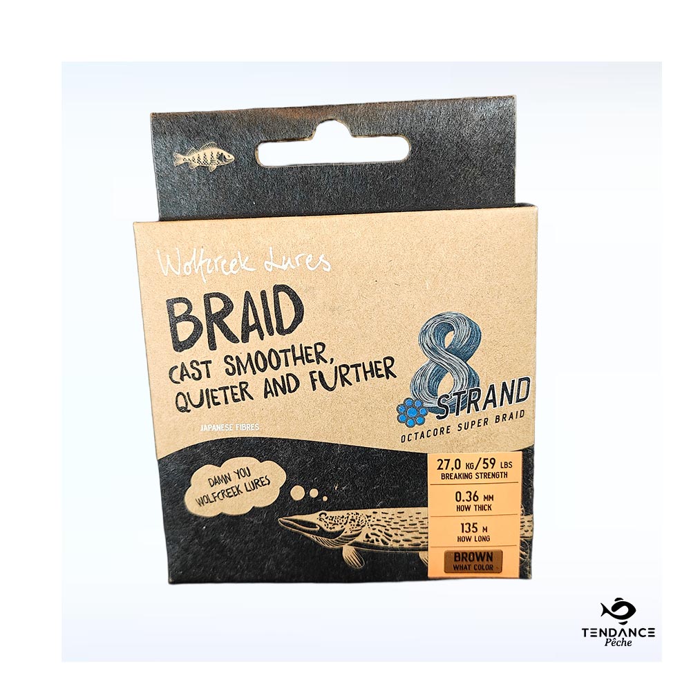 Tresse 8-Braid – 0.36Mm / 135M Brown - Wolfcreek Lures 