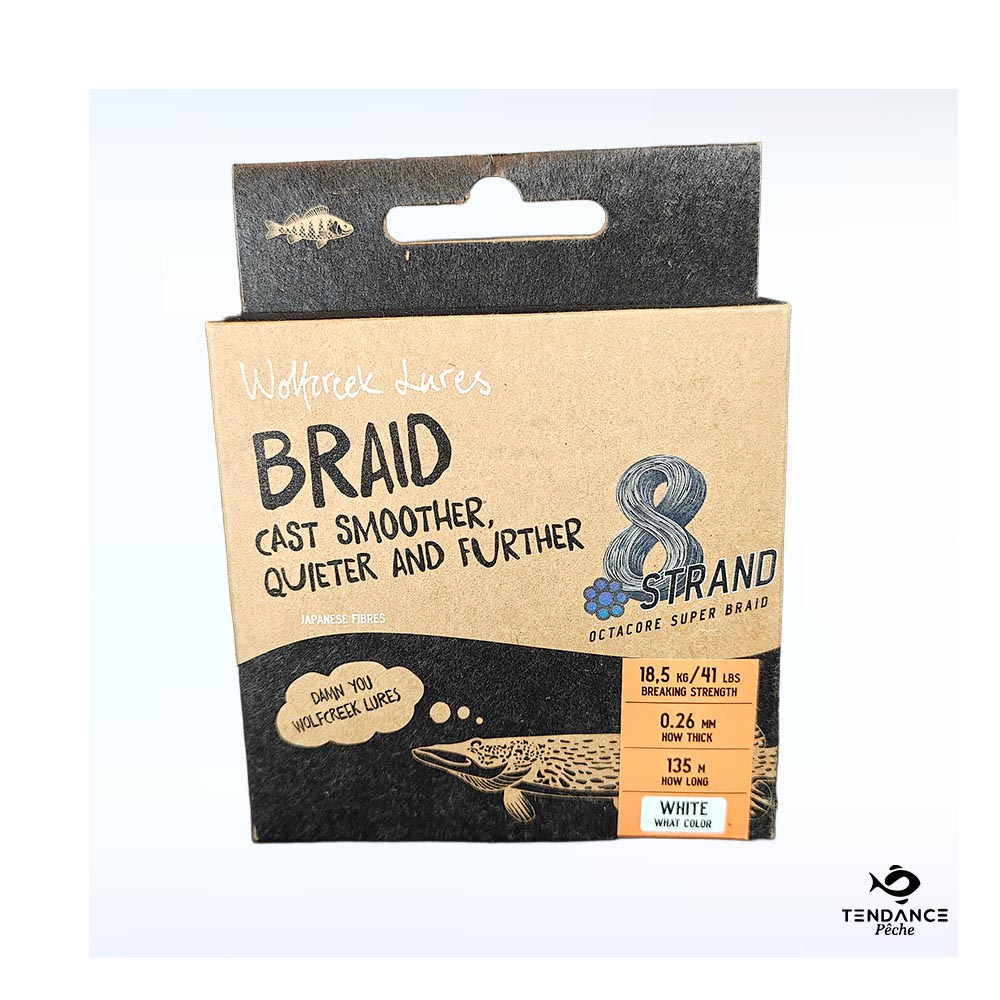 Tresse 8-Braid – 0.26Mm / 135M White - Wolfcreek Lures