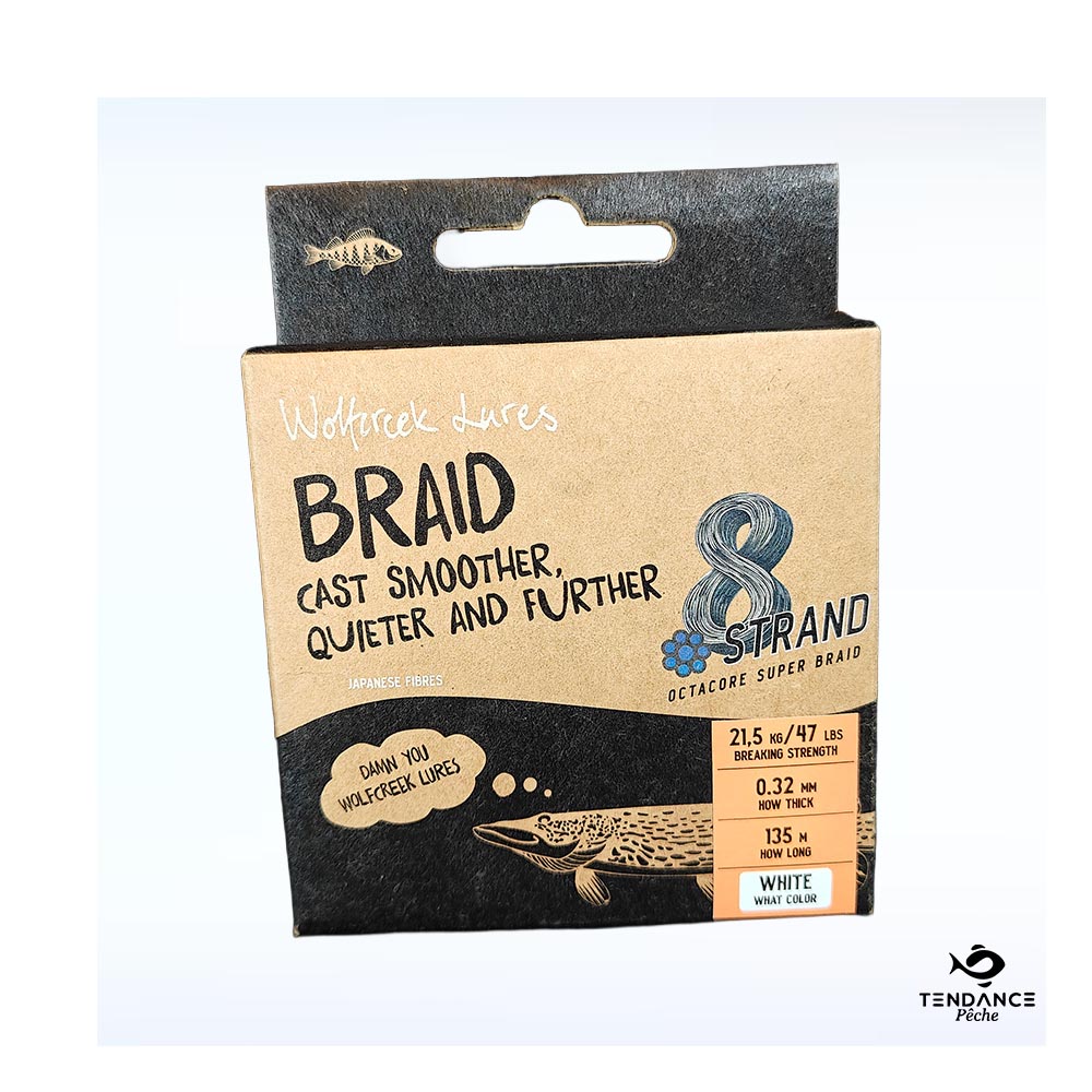 Tresse 8-Braid – 0.32Mm / 135M White - Wolfcreek Lures