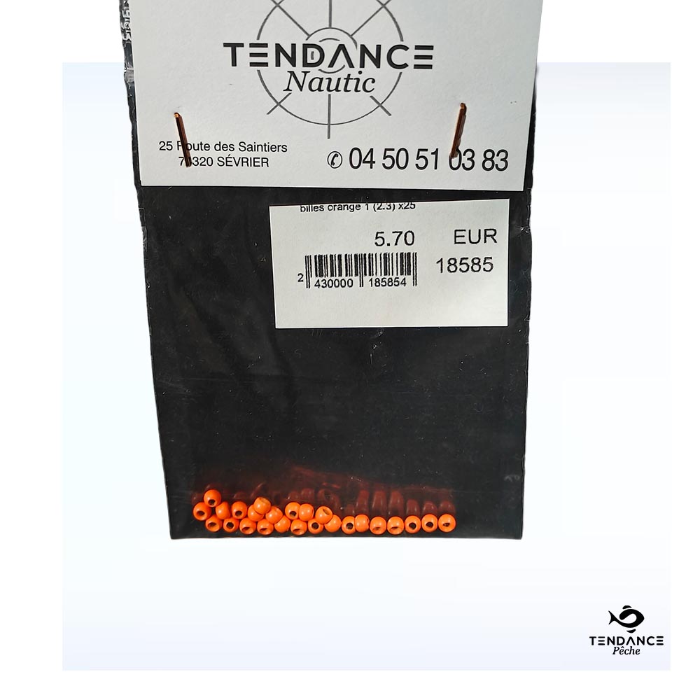 Billes Orange – Taille 1 (2.3mm) x25 - Tendance Nautic